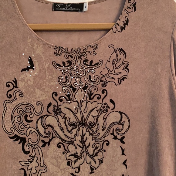 Taupe/black tunic top - Picture 2 of 2